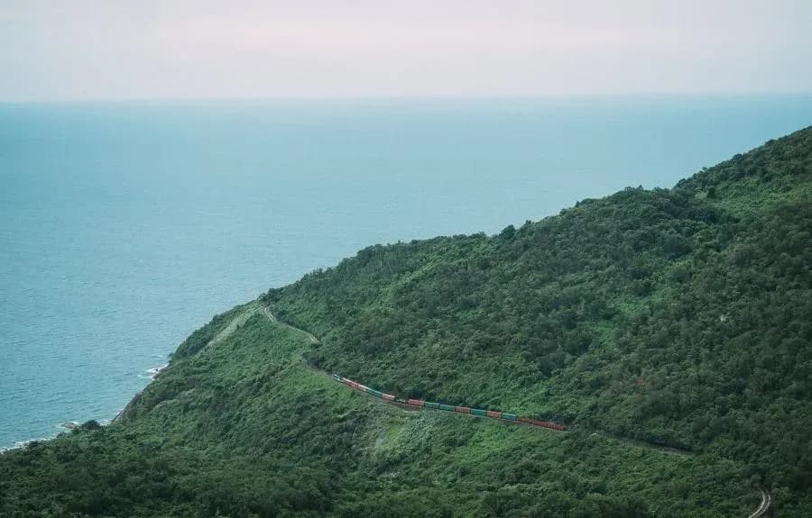 Train track through Hai Van Pass