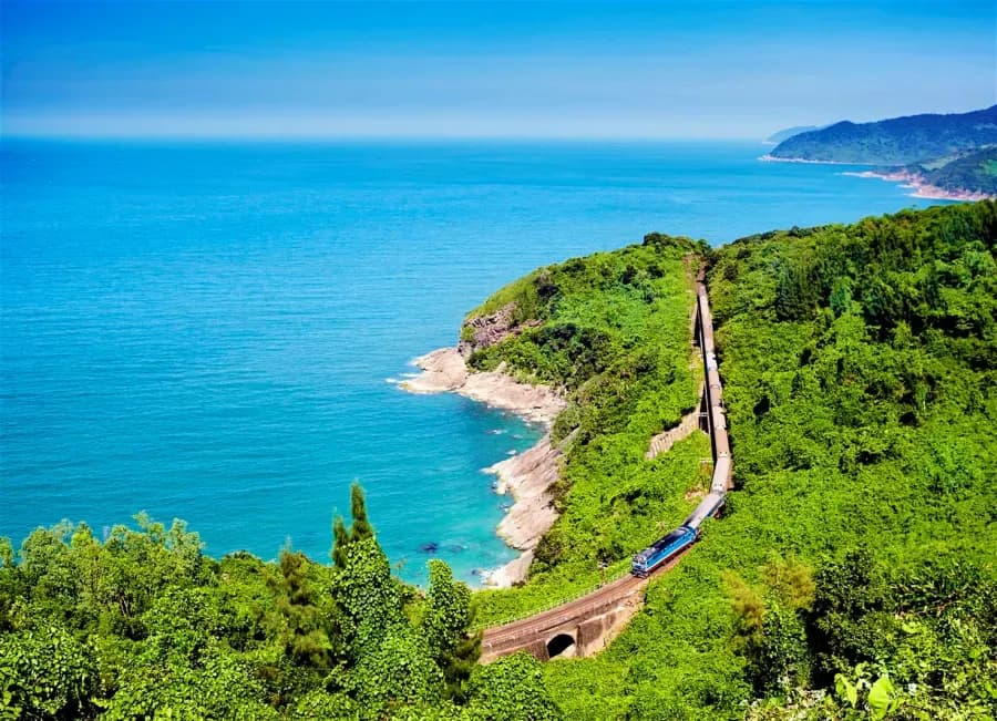 Train track through Hai Van Pass