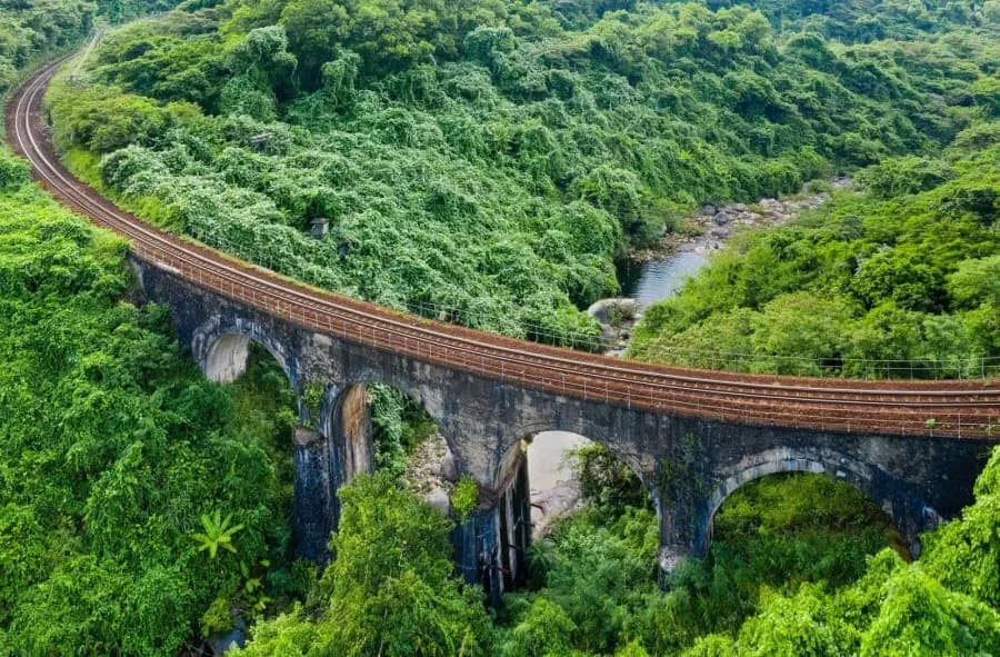 Train track through Hai Van Pass