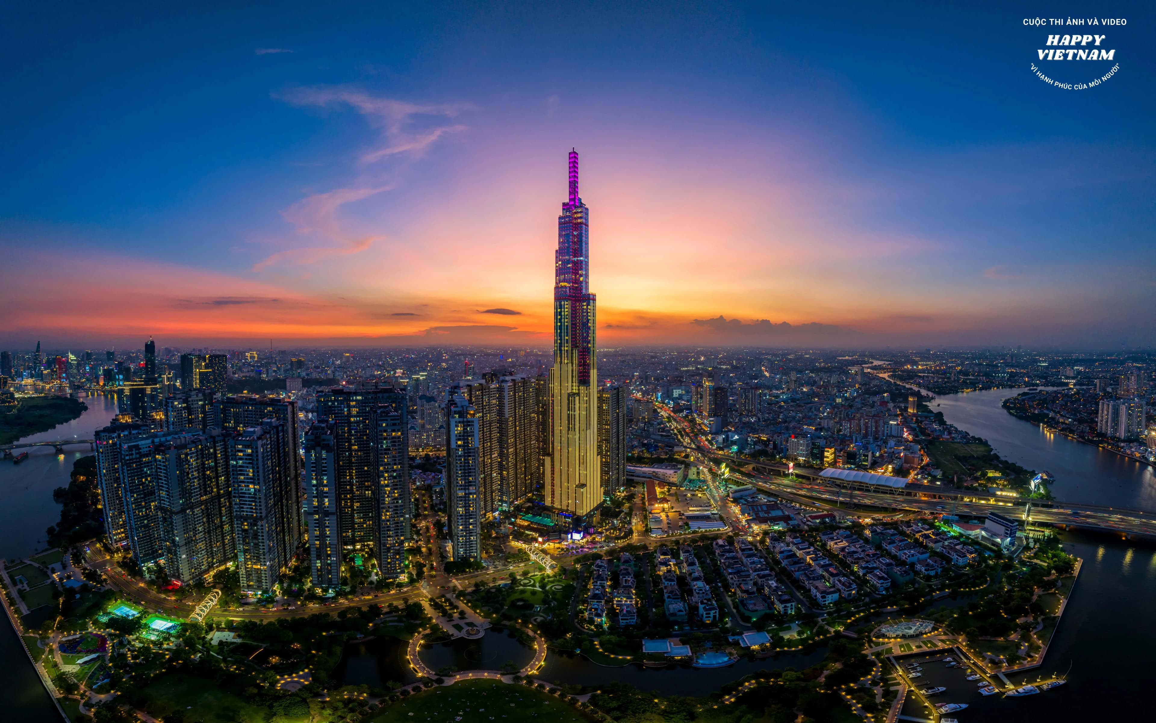 Rising Vietnam - Taken at: Ho Chi Minh The Landmark 81 is a skyscraper in the Vinhomes Central Park project complex, started construction on July 26, 2014 and inaugurated in 2018. Inspired by the traditional "bamboo bundle" - an image symbolizing the solidarity of the Vietnamese people, The Land Mark 81 tower rises to the blue sky, representing prosperity and abundance.