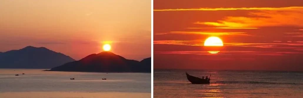 Sunrise and sunset on Hon Nua Island, Phu Yen