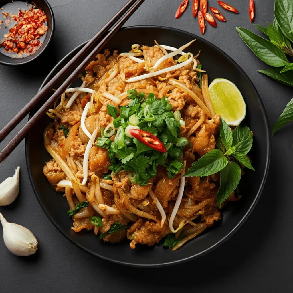 Stir-fried beef pho, a variation of beef pho