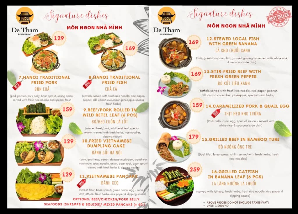 De Tham Restaurant - Vietnamese cuisine & vegetarian Food