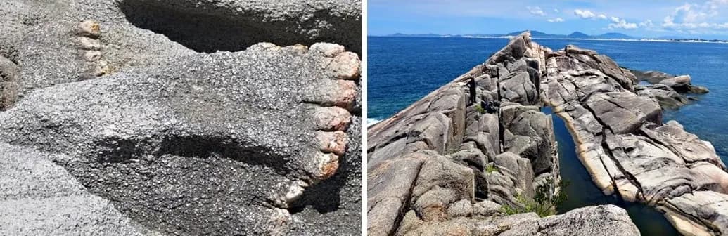 Famous stone foot and cliff relics in Hon Nua - Phu Yen