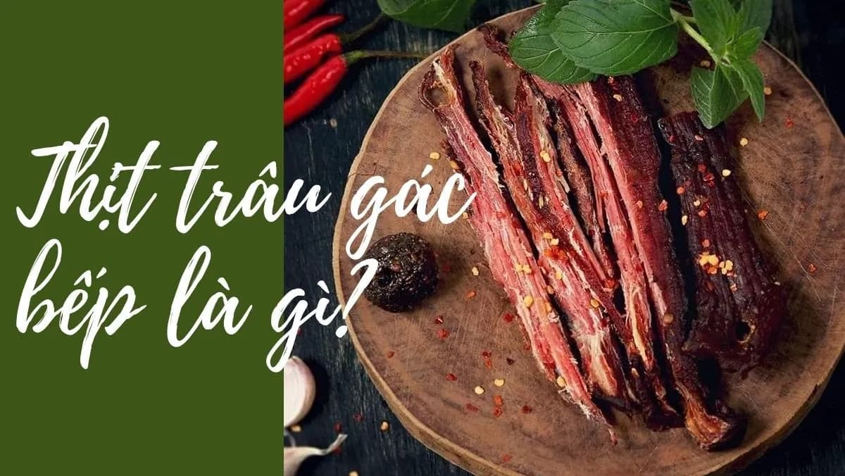 Enjoy the specialty of buffalo meat hung in the kitchen