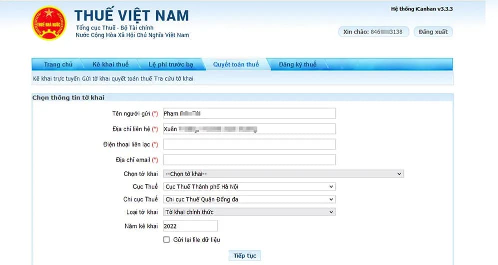 Instructions for declaring personal income tax online for foreign employees who have ended their work contract in Vietnam? 3