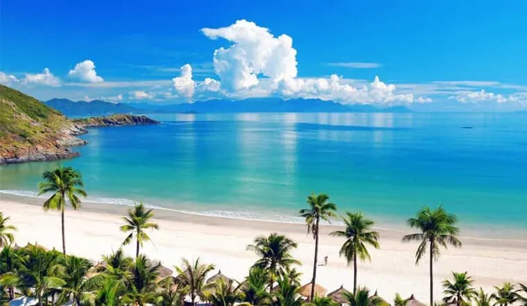 Explore the stunning natural beauty of Ho Tram Beach from an aerial view.