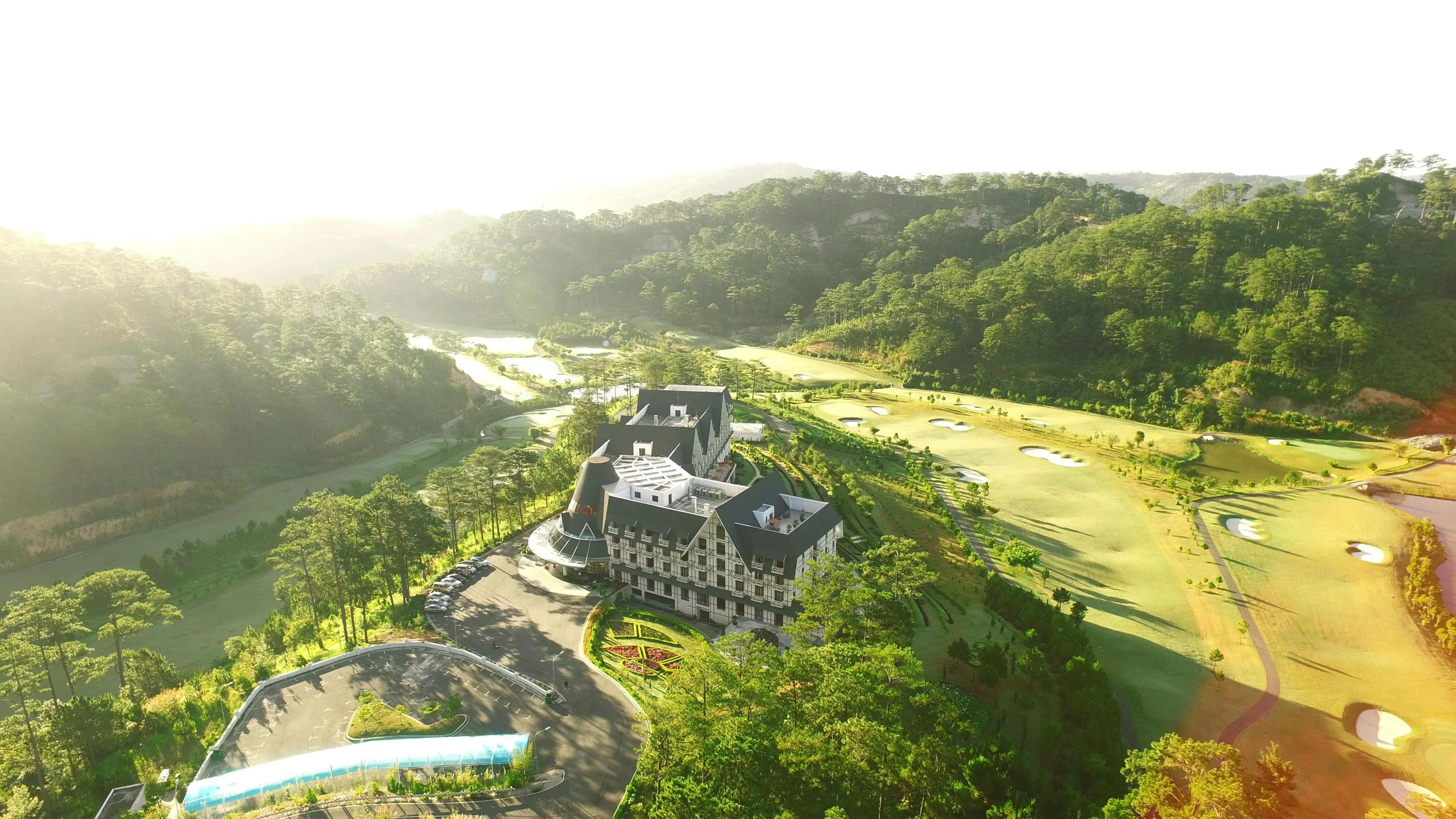 Hidden amidst mountains and pine forests, the resort offers a peaceful retreat.