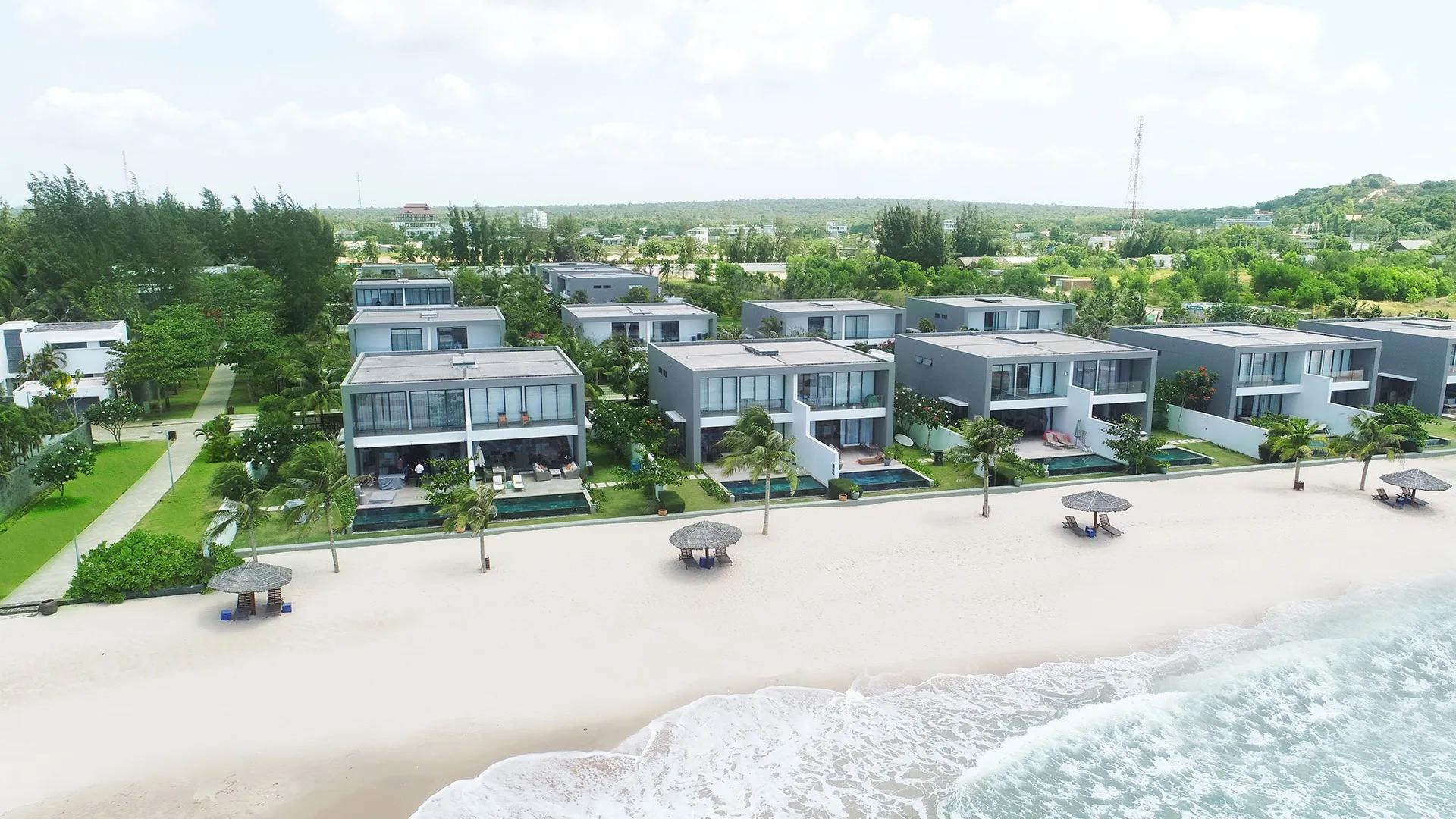 Luxury beachfront resort featuring top-tier modern villas.  