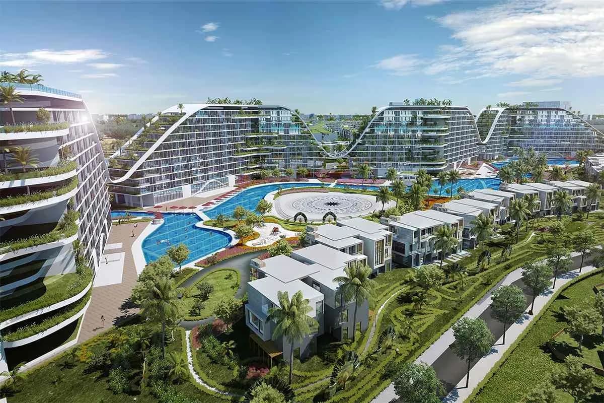 The resort features standout green architecture, providing a relaxing space integrated with nature.