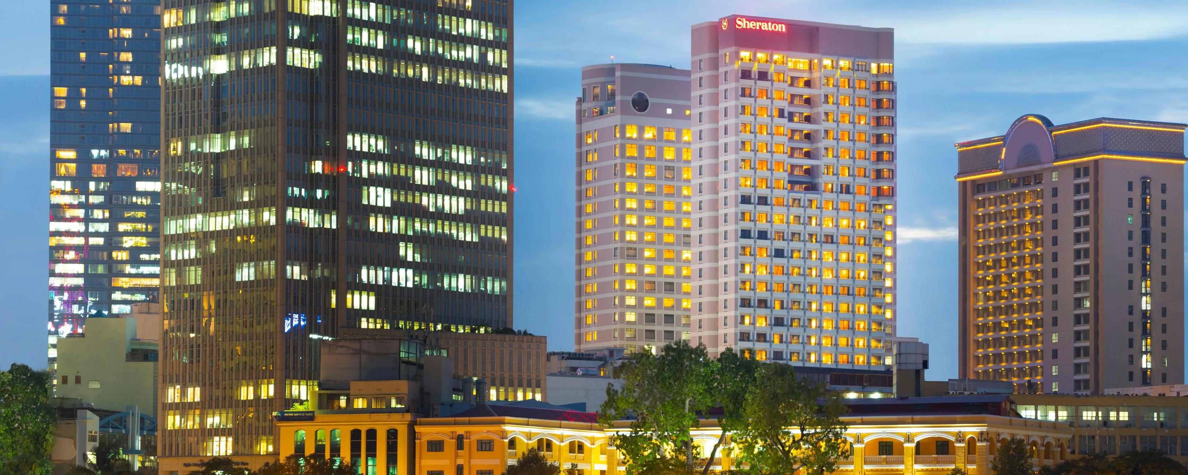Sheraton Saigon Hotel stands out in the city center.