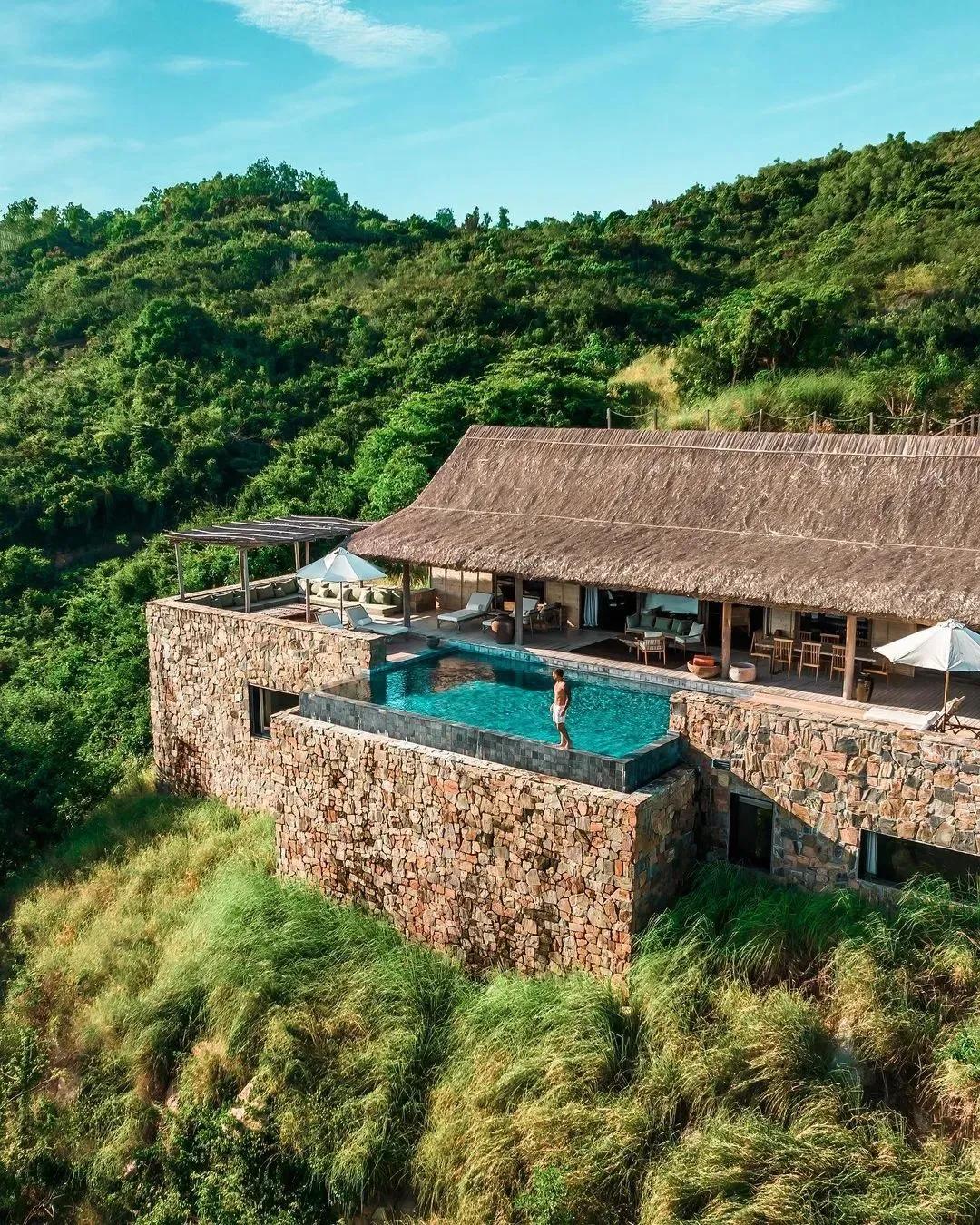 hillside villa with infinity pool