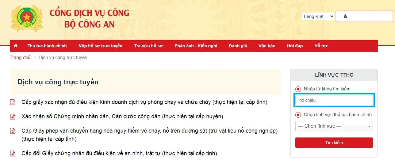 Bước 2: Đăng nhập tài khoản dịch vụ công quốc gia 5