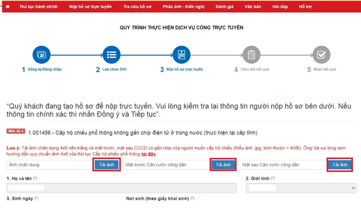 Bước 2: Đăng nhập tài khoản dịch vụ công quốc gia 9