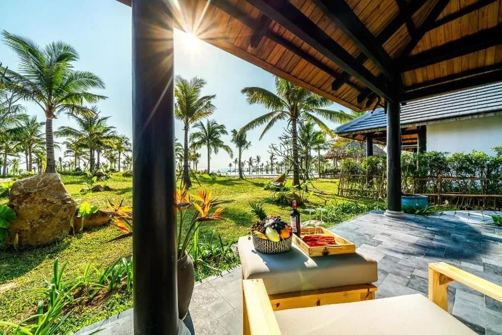 Lush garden view at Bliss Hoi An Resort.