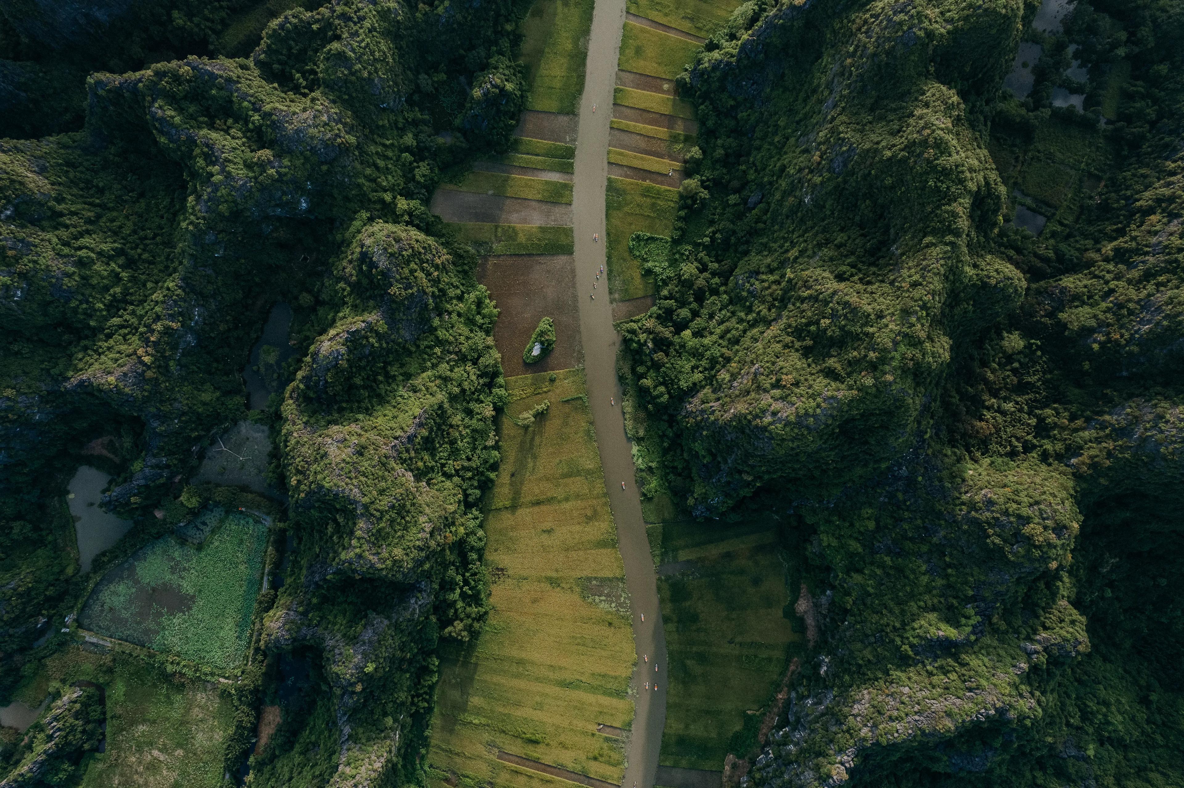 Majestic aerial view of Ninh Bình's natural landscape.